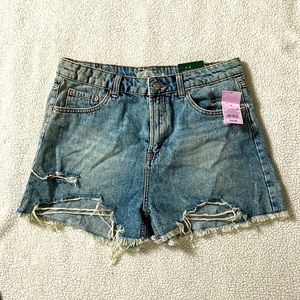 High-Rise Denim Shorts